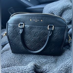 Louis Vuitton Speedy Bandouliere 30 Black embossed leather handbag